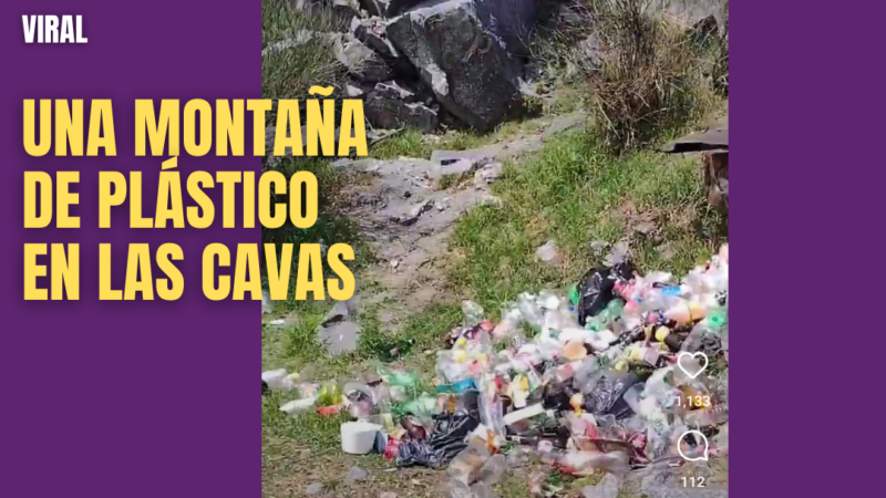 Viral: fueron a limpiar Las Cavas y encontraron una gran montaña de plástico