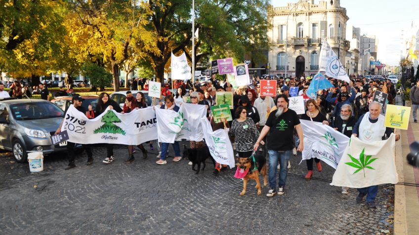 La Marcha Mundial de la Marihuana hizo mella en Tandil con cientos de vecinos y vecinas en la Plaza Independencia