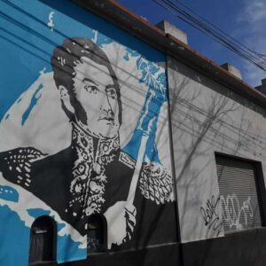 El General San Martín y un merecido homenaje en los muros de su Estadio