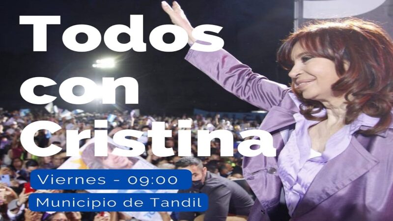 El FDT, PJ y organizaciones de Tandil llaman a concentrarse en defensa de la democracia y en repudio al intento de magnicidio que sufrió Cristina Fernández de Kirchner