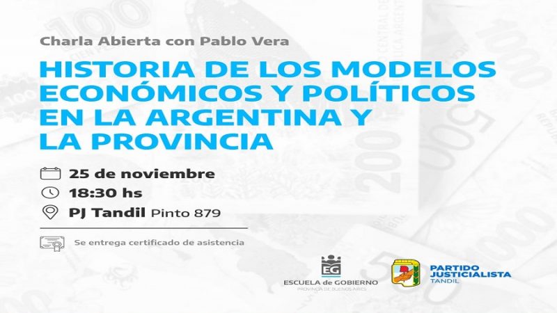Encuentro en el PJ de Tandil: el viernes se llevará adelante la charla “Historia de los modelos económicos y políticos en la Argentina y en la provincia”