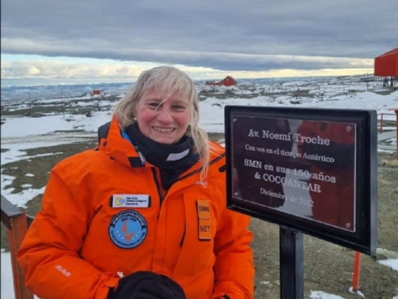 Reconocieron en la Base Marambio a la pronosticadora aeronáutica Noemí Troche, quien lleva 18 años al servicio del tiempo en el continente blanco