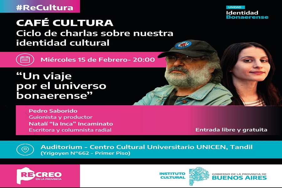 Este miércoles llega Café Cultura a Tandil: Pedro Saborido y Natalí Incaminato presentan “Un viaje por el Universo Bonaerense”