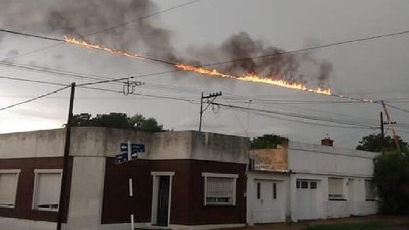 Cables prendidos fuego, antenas y árboles caídos:  el agobiante calor fue apagado por una feroz tormenta, que dejó escenas caóticas en la ciudad