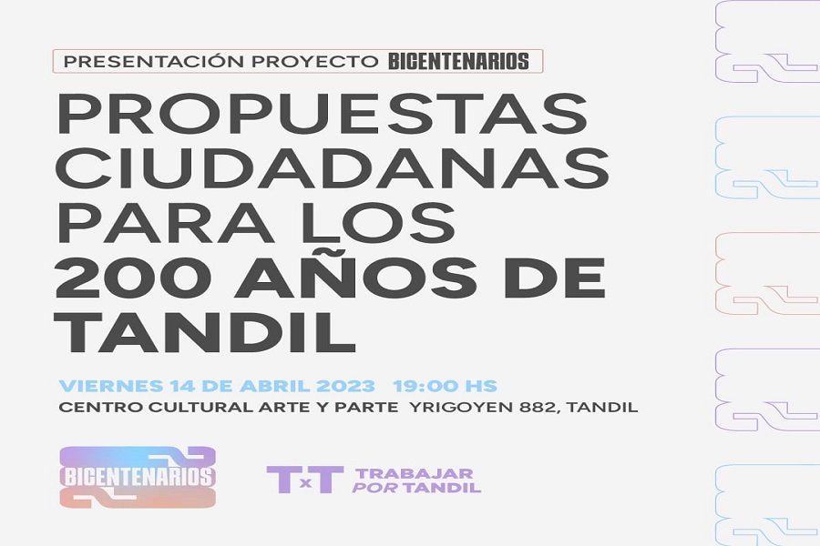 El viernes se presentará el Proyecto Bicentenarios: propuestas ciudadanas para los 200 años de Tandil