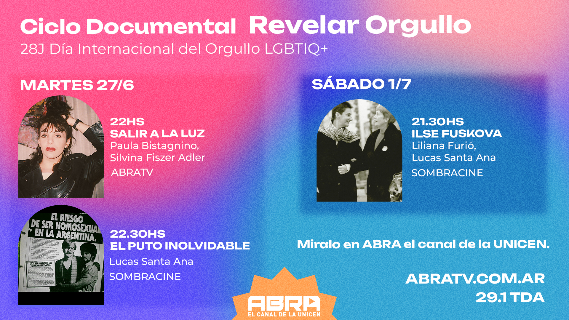 El canal de la UNICEN estrena este martes una serie de documentales en el marco del Día Internacional del Orgullo