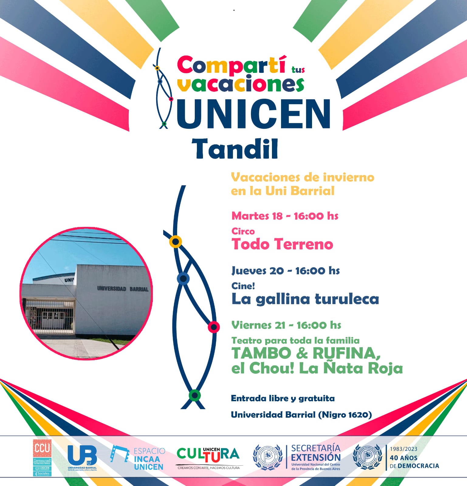 Compartí tus vacaciones: Así serán las actividades de la Universidad Barrial para el receso invernal