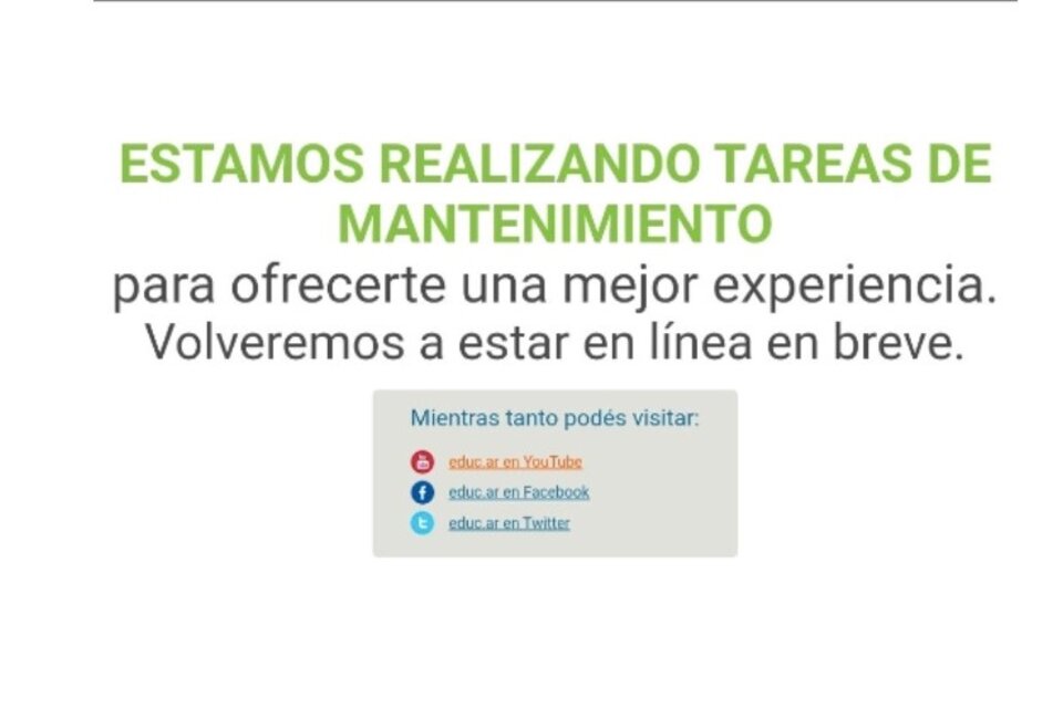 ¿Milei cerró Educ.Ar y Conectar Igualdad?: El portal y la plataforma permanecen «en mantenimiento» y el Gobierno no da explicaciones